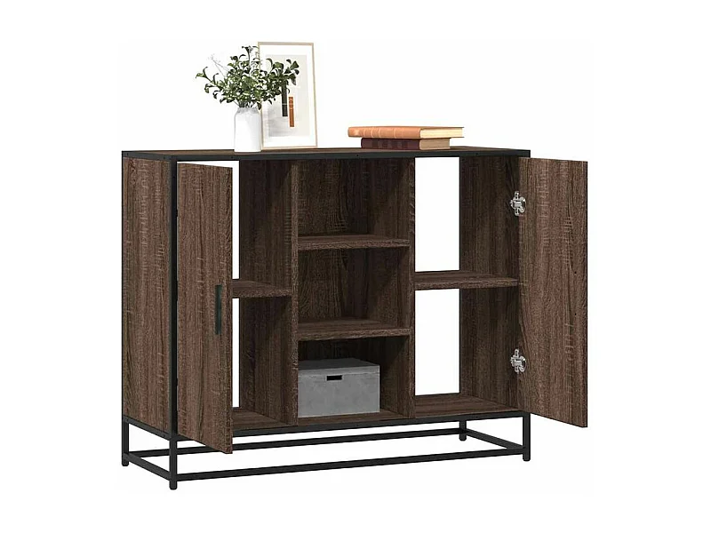 Buffet chêne marron 92x35x76 Bois d'ingénierie
