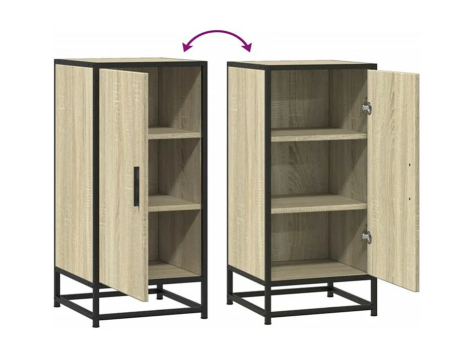 Buffet chêne sonoma 35,5x35x76 bois d'ingénierie et métal