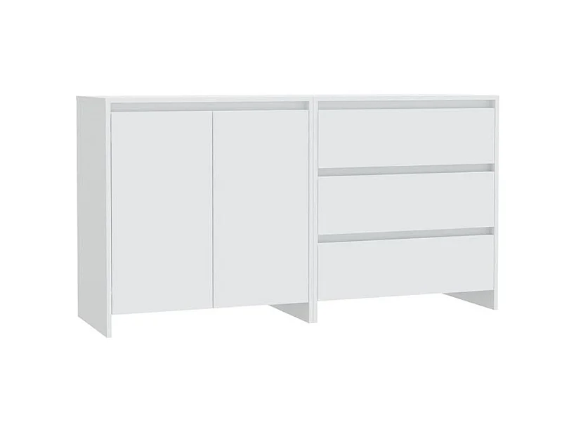 Buffets 2 pcs Blanc Bois d'ingénierie
