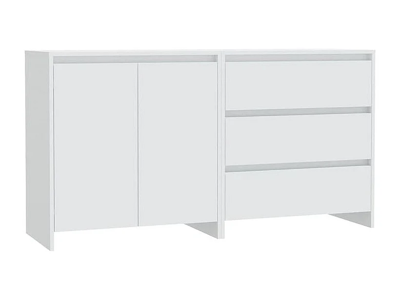 Buffets 2 pcs Blanc Bois d'ingénierie