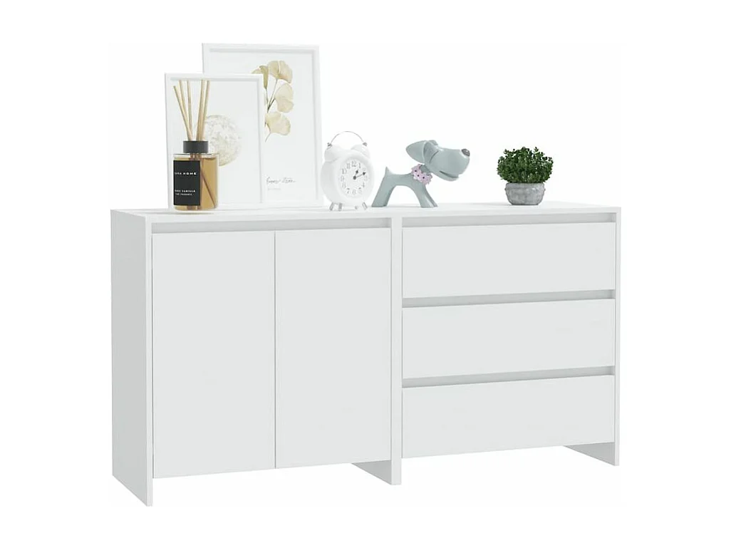 Buffets 2 pcs Blanc Bois d'ingénierie
