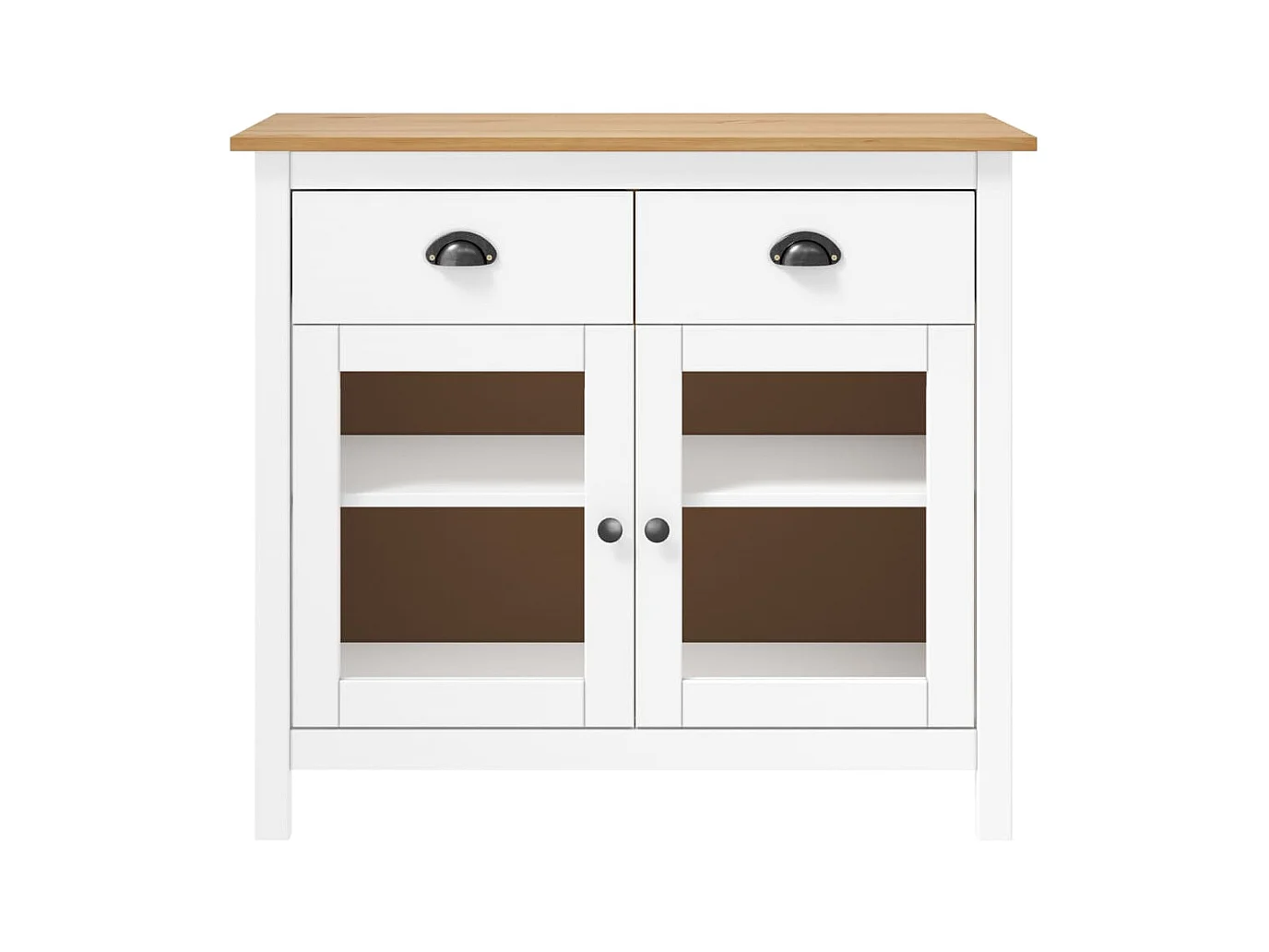 Buffet Hill Range Blanc 90x40x80 Bois de pin solide 2