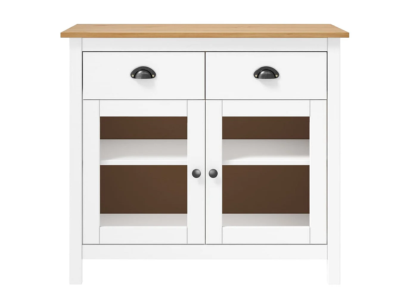 Buffet Hill Range Blanc 90x40x80 Bois de pin solide 2