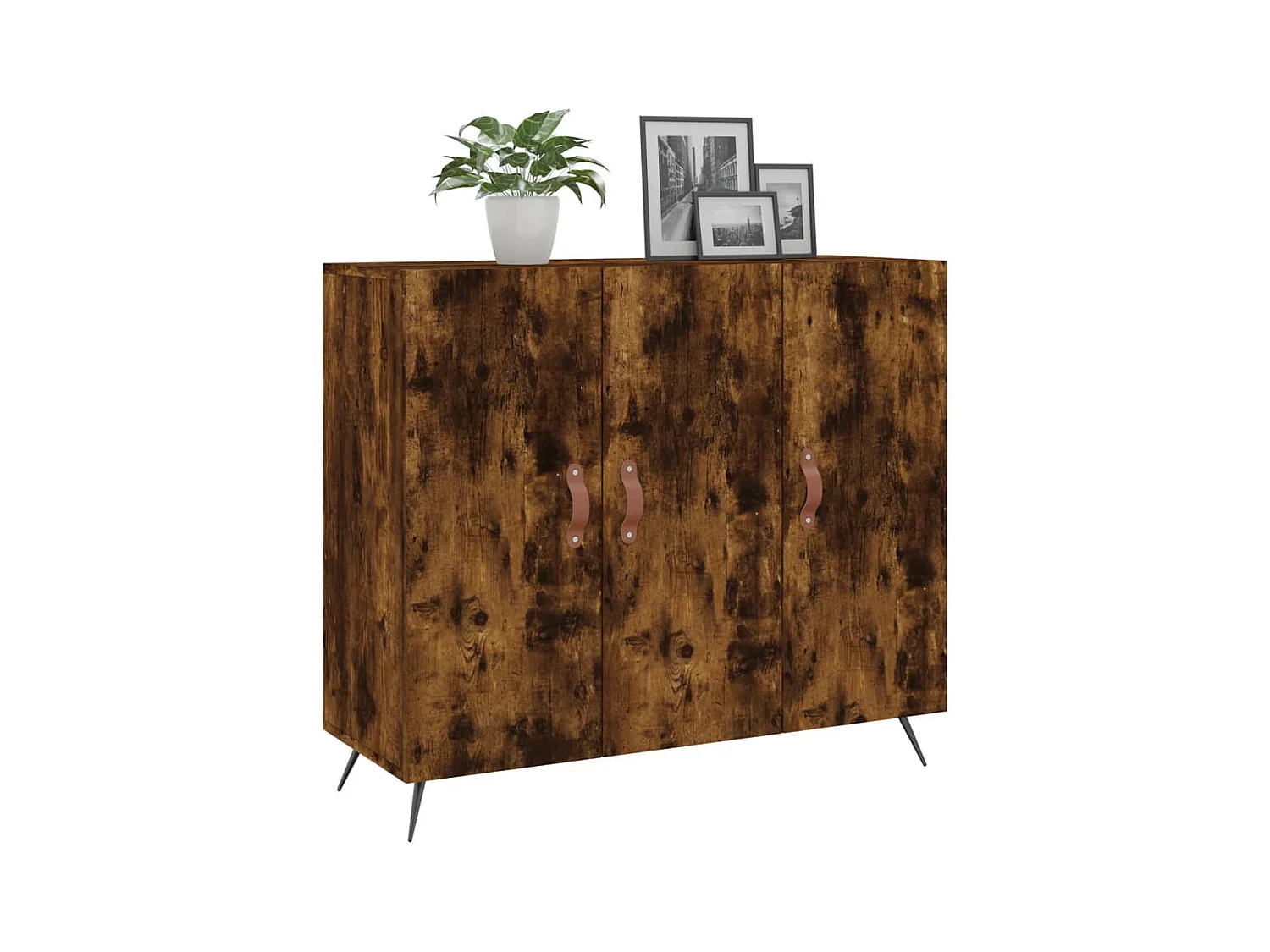 Buffet chêne fumé 90x34x80 bois d'ingénierie