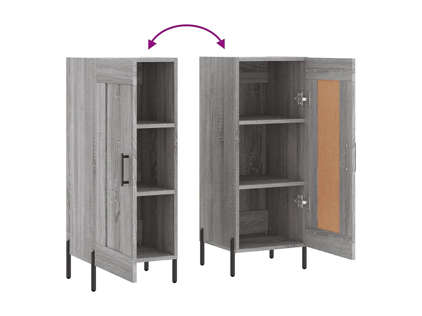 Buffet Sonoma gris 34,5x34x90 Bois d'ingénierie