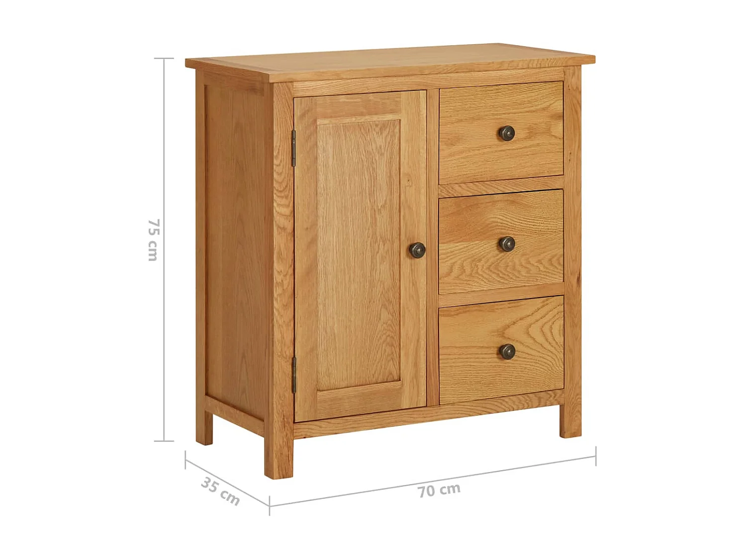 Armoire 70x35x75 Bois de chêne massif 2