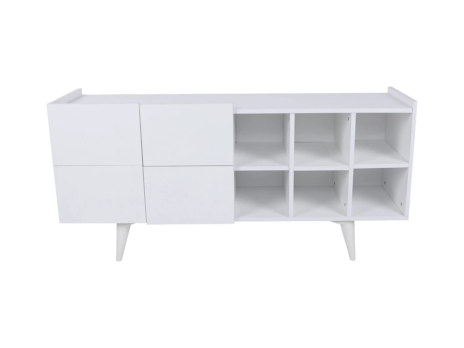 Buffet bllanc 4 portes 6 niches Tika 150cm