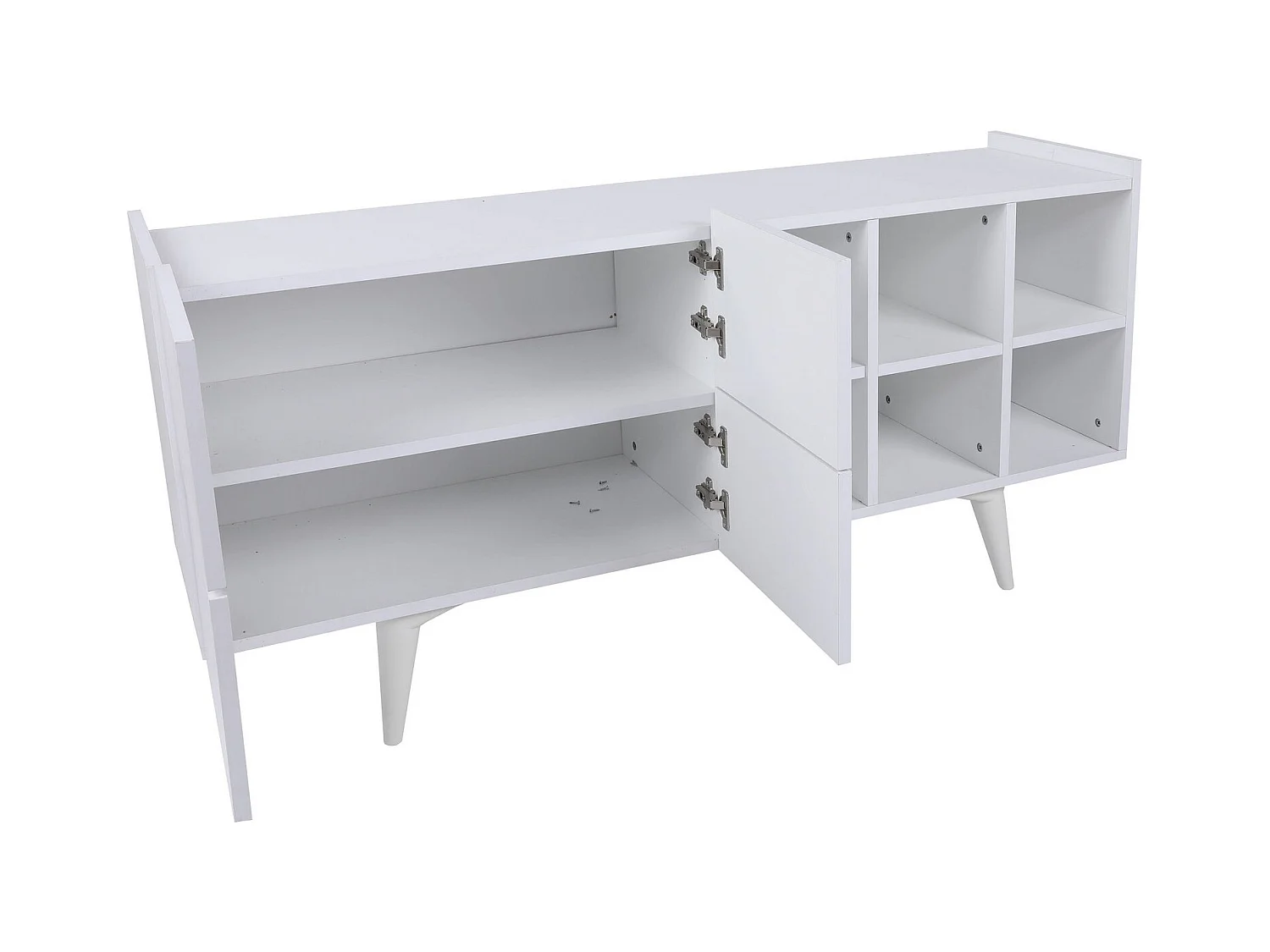 Buffet bllanc 4 portes 6 niches Tika 150cm