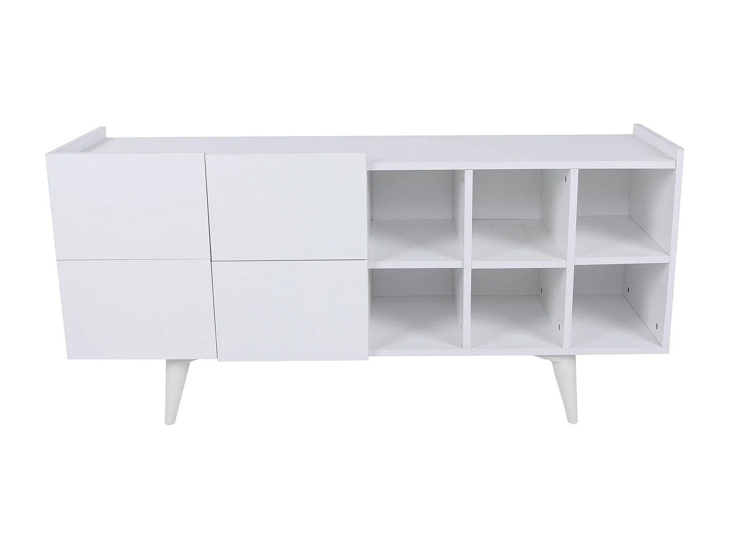 Buffet bllanc 4 portes 6 niches Tika 150cm