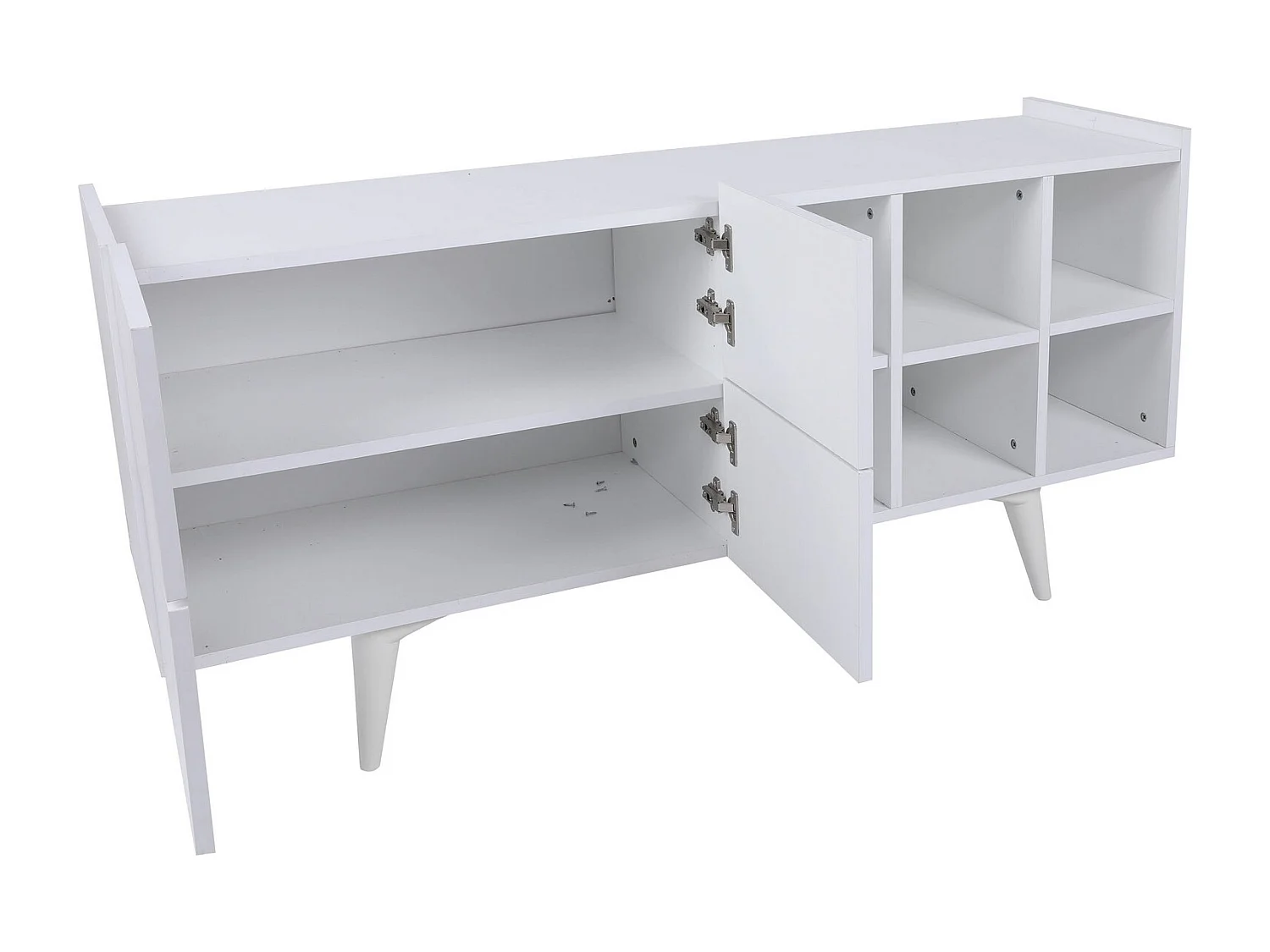 Aparador – 150cm x 42cm x 71cm – Branco – Painel de partículas com revestimento a melamina