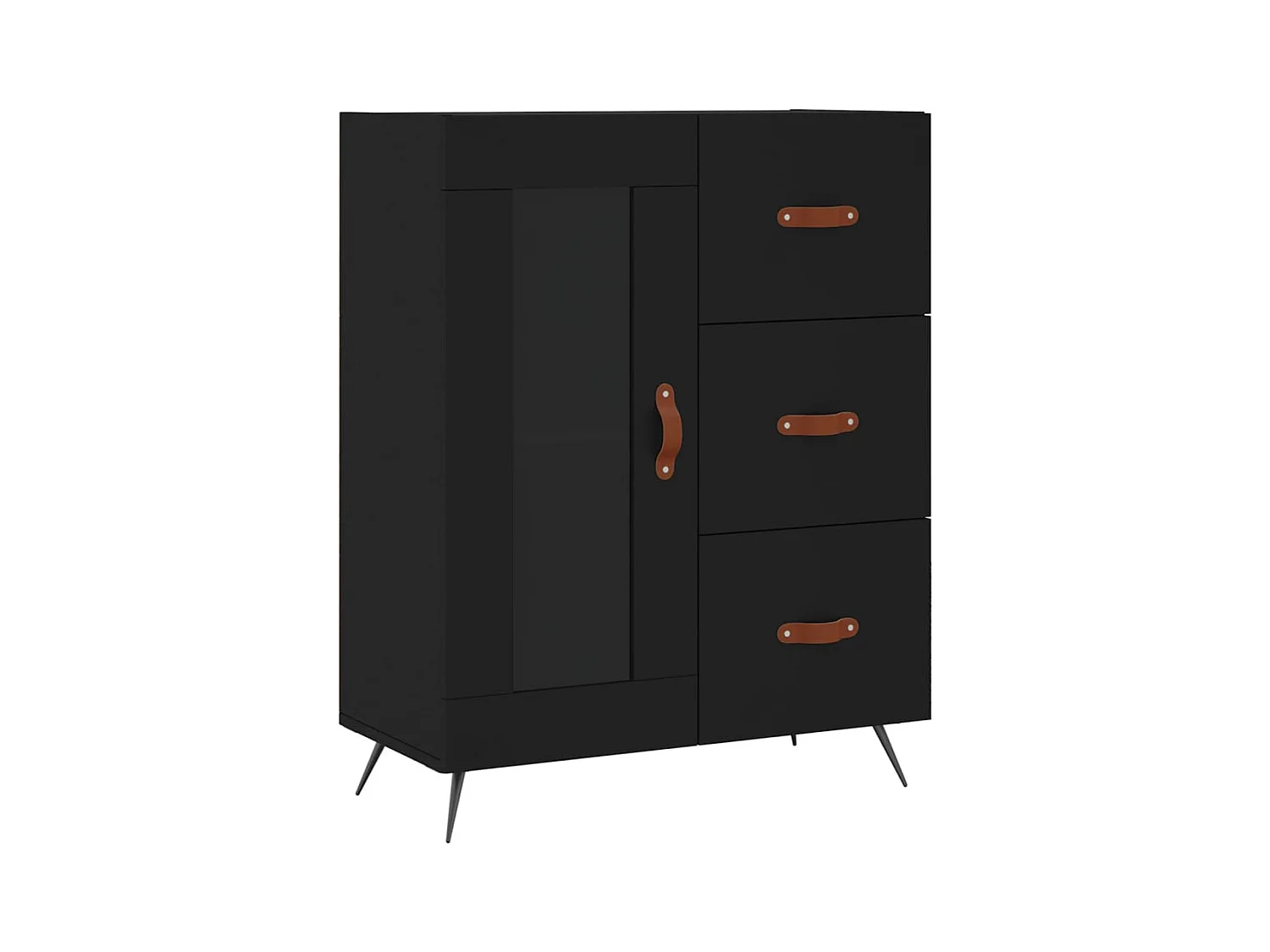 Buffet noir 69,5x34x90 bois d'ingénierie