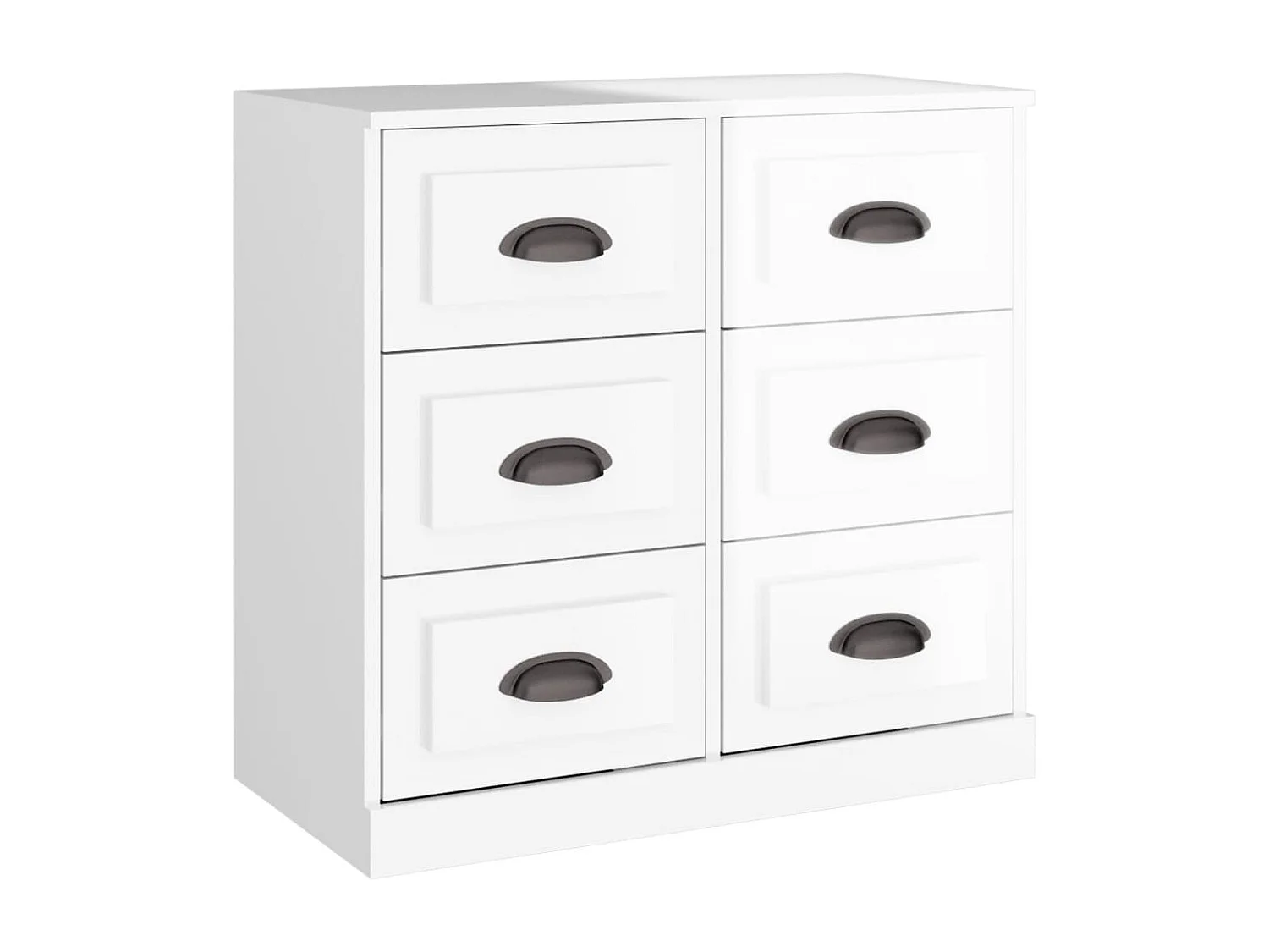 Buffets 2 pcs blanc brillant bois d'ingénierie