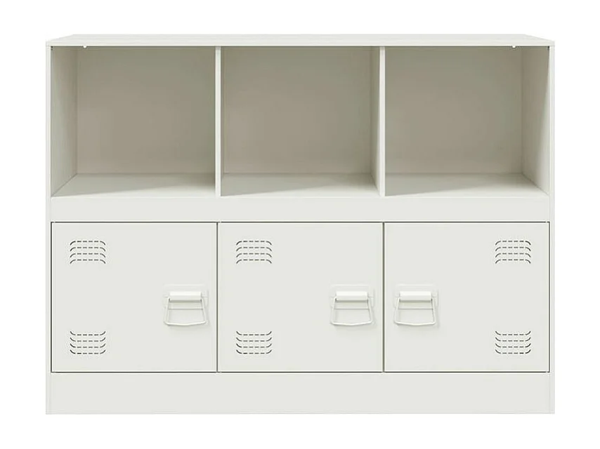 Meuble de rangement 3 portes 3 niches en acier Lazard 99cm - Style Industriel-Couleur Blanc