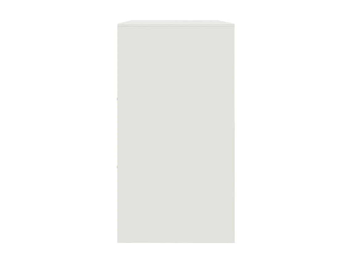 Meuble de rangement 3 portes 3 niches en acier Lazard 99cm - Style Industriel-Couleur Blanc