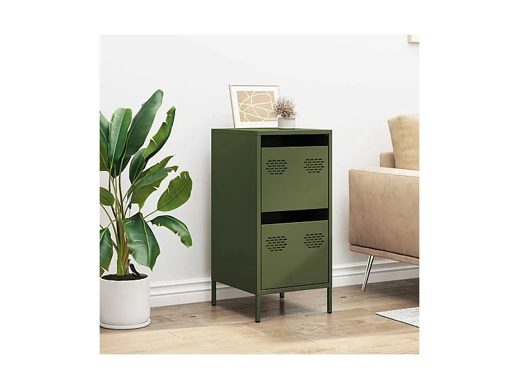 Buffet vert olive 35x39x73,5 acier laminé à froid