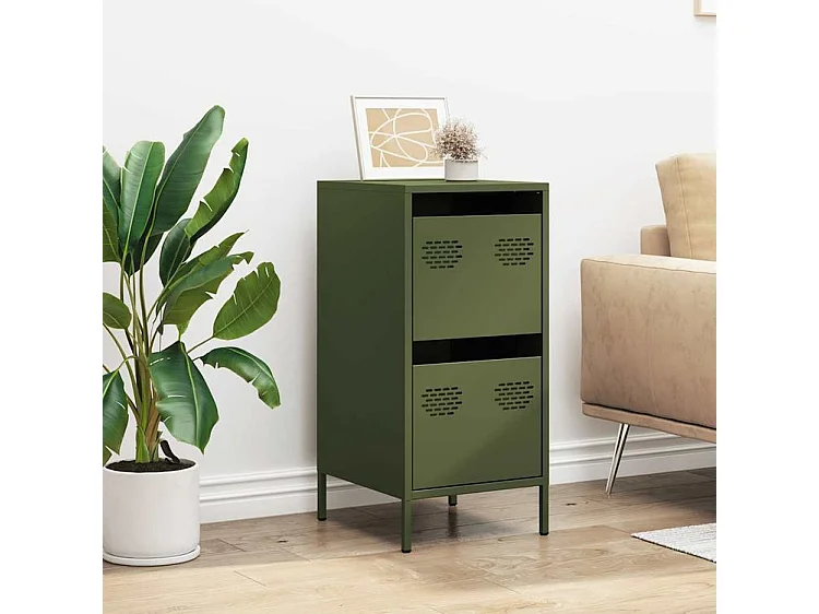 Buffet vert olive 35x39x73,5 acier laminé à froid