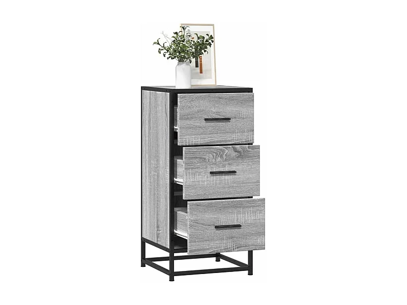 Buffet sonoma gris 35,5x35x76 bois d'ingénierie et métal