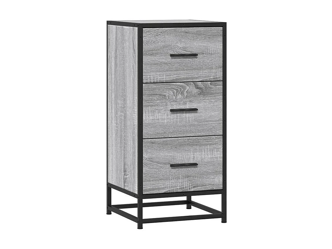 Buffet sonoma gris 35,5x35x76 bois d'ingénierie et métal