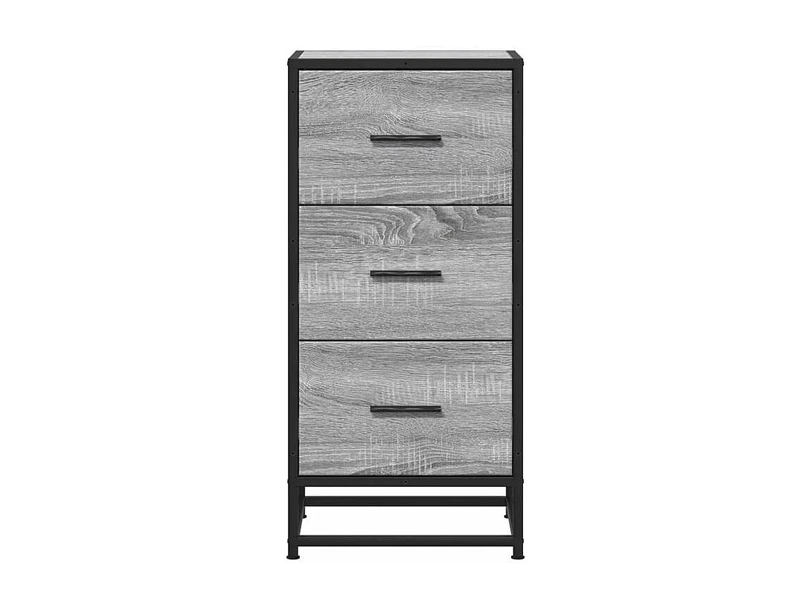 Buffet sonoma gris 35,5x35x76 bois d'ingénierie et métal