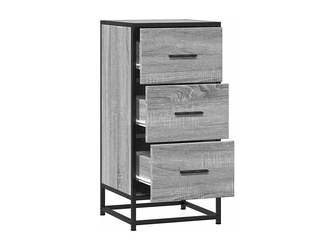 Buffet sonoma gris 35,5x35x76 bois d'ingénierie et métal