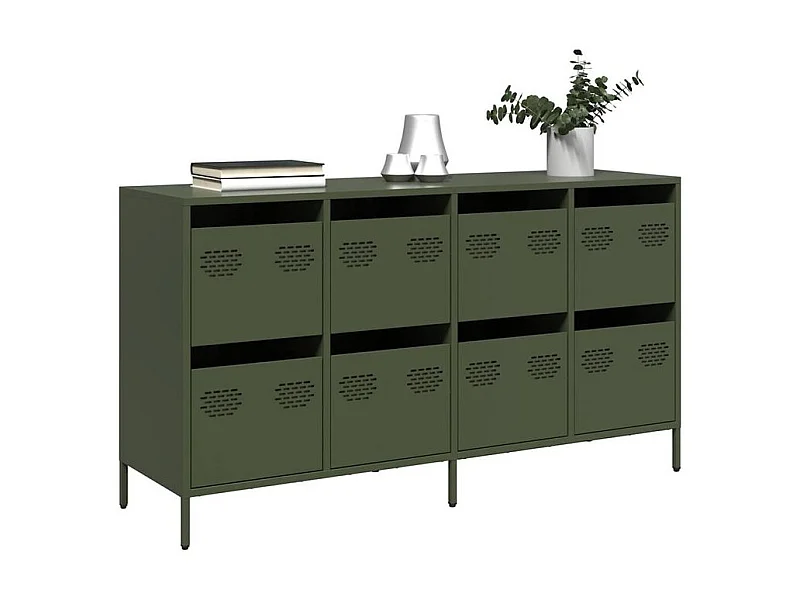 Buffet vert olive 135x39x73,5 acier laminé à froid