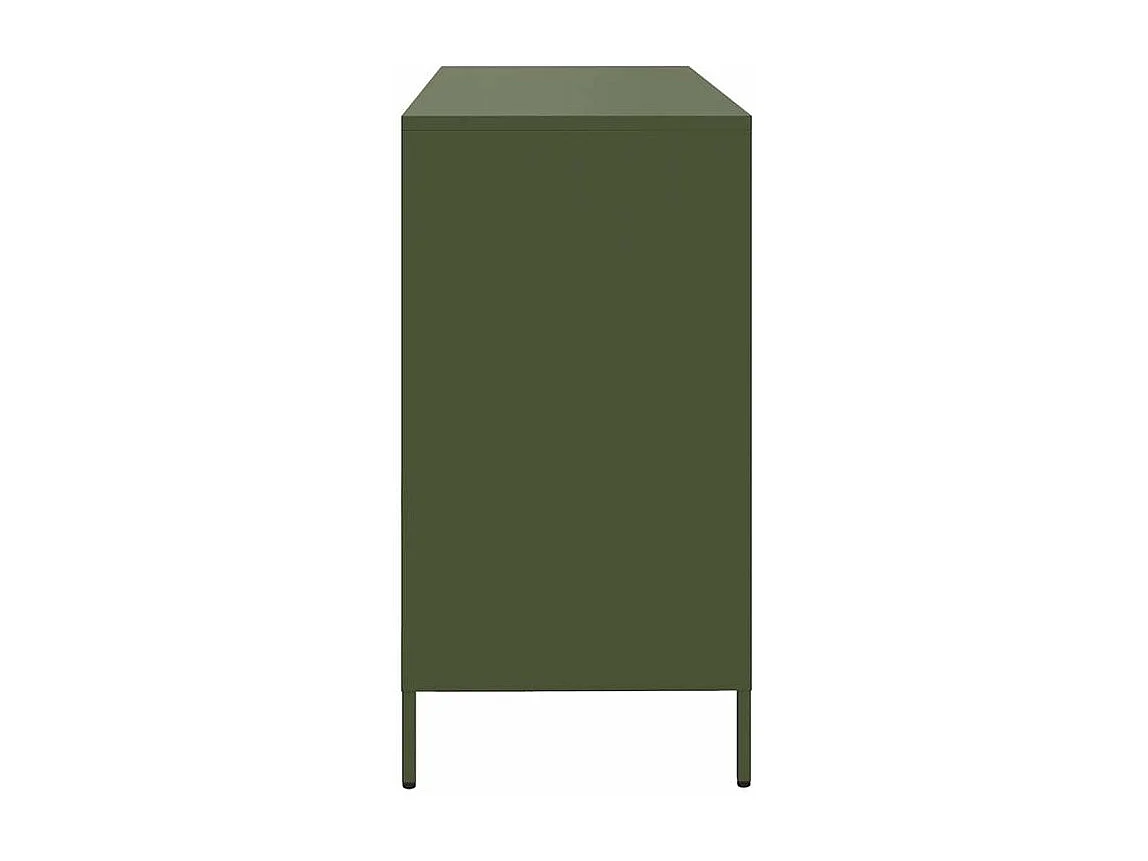 Buffet vert olive 135x39x73,5 acier laminé à froid