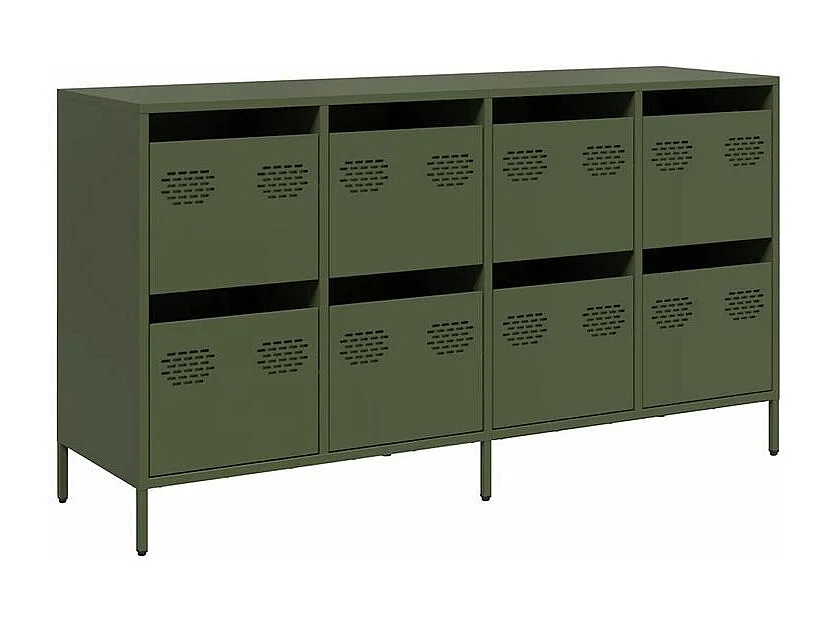 Buffet vert olive 135x39x73,5 acier laminé à froid