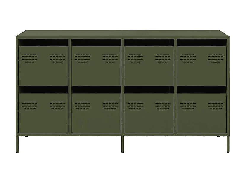 Buffet vert olive 135x39x73,5 acier laminé à froid