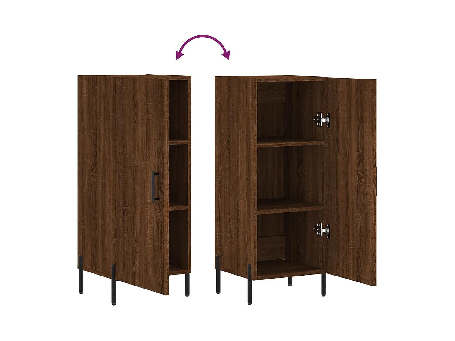 Buffet Chêne marron 34,5x34x90 Bois d'ingénierie