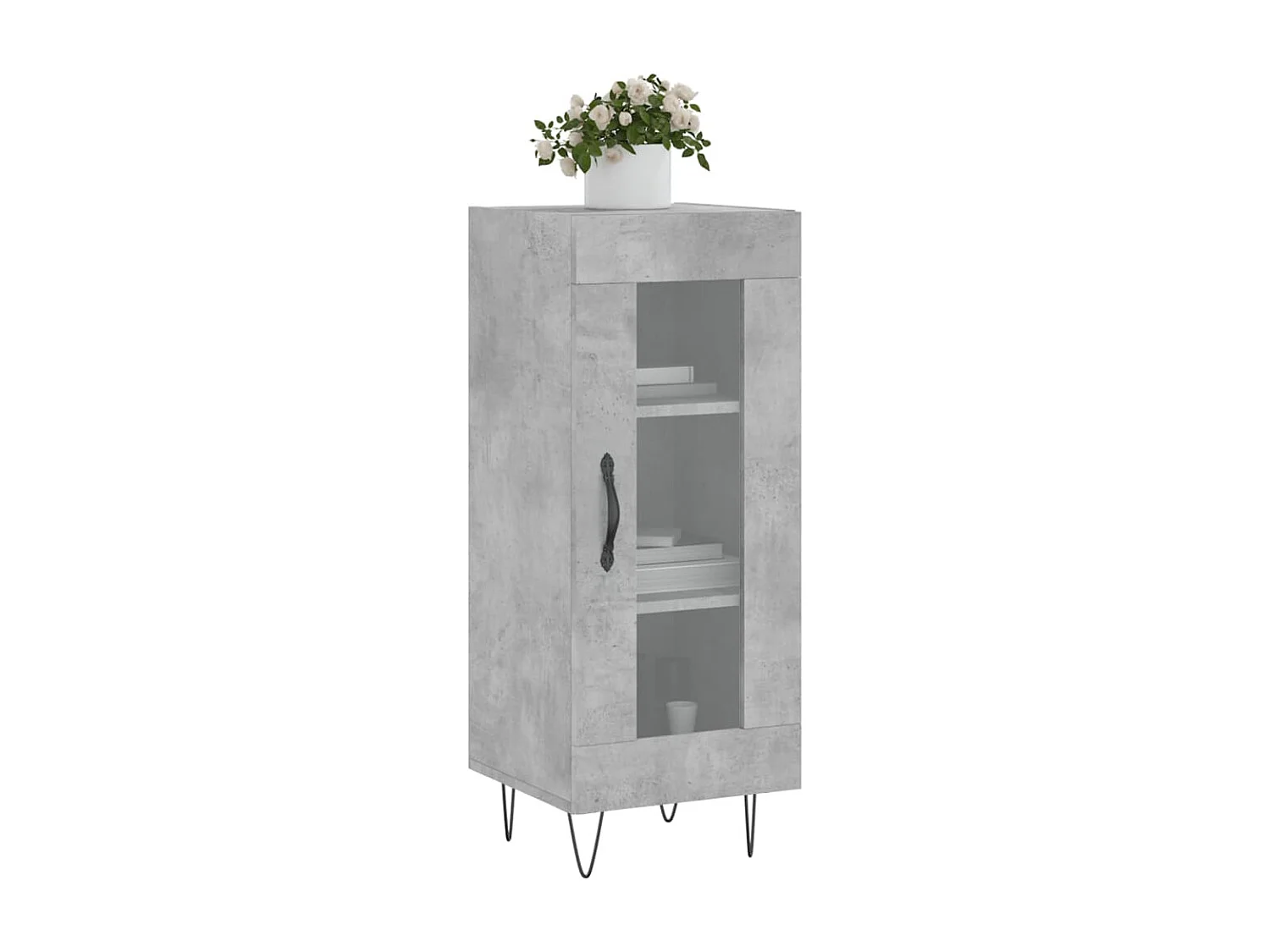 Buffet Gris béton 34,5x34x90 Bois d'ingénierie