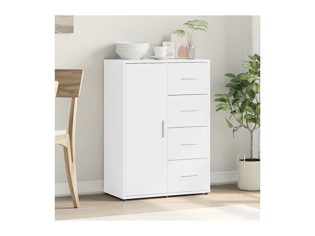 Buffet blanc 60x31x84 bois d'ingénierie