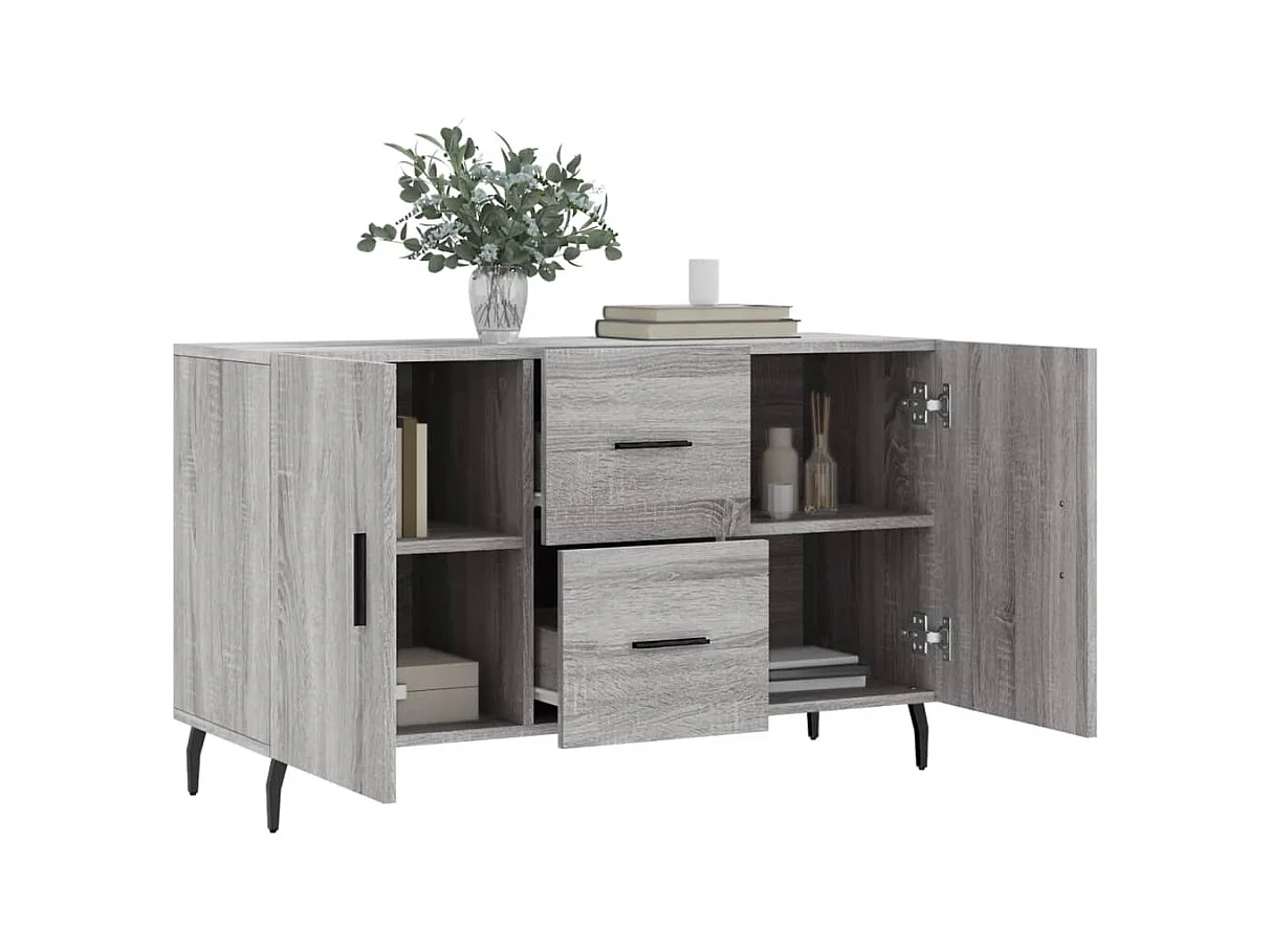 Buffet sonoma gris 100x36x60 bois d'ingénierie