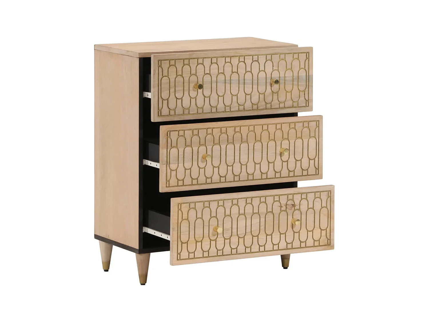 Armoires latérales 2 pcs 60x33x75 bois massif de manguier