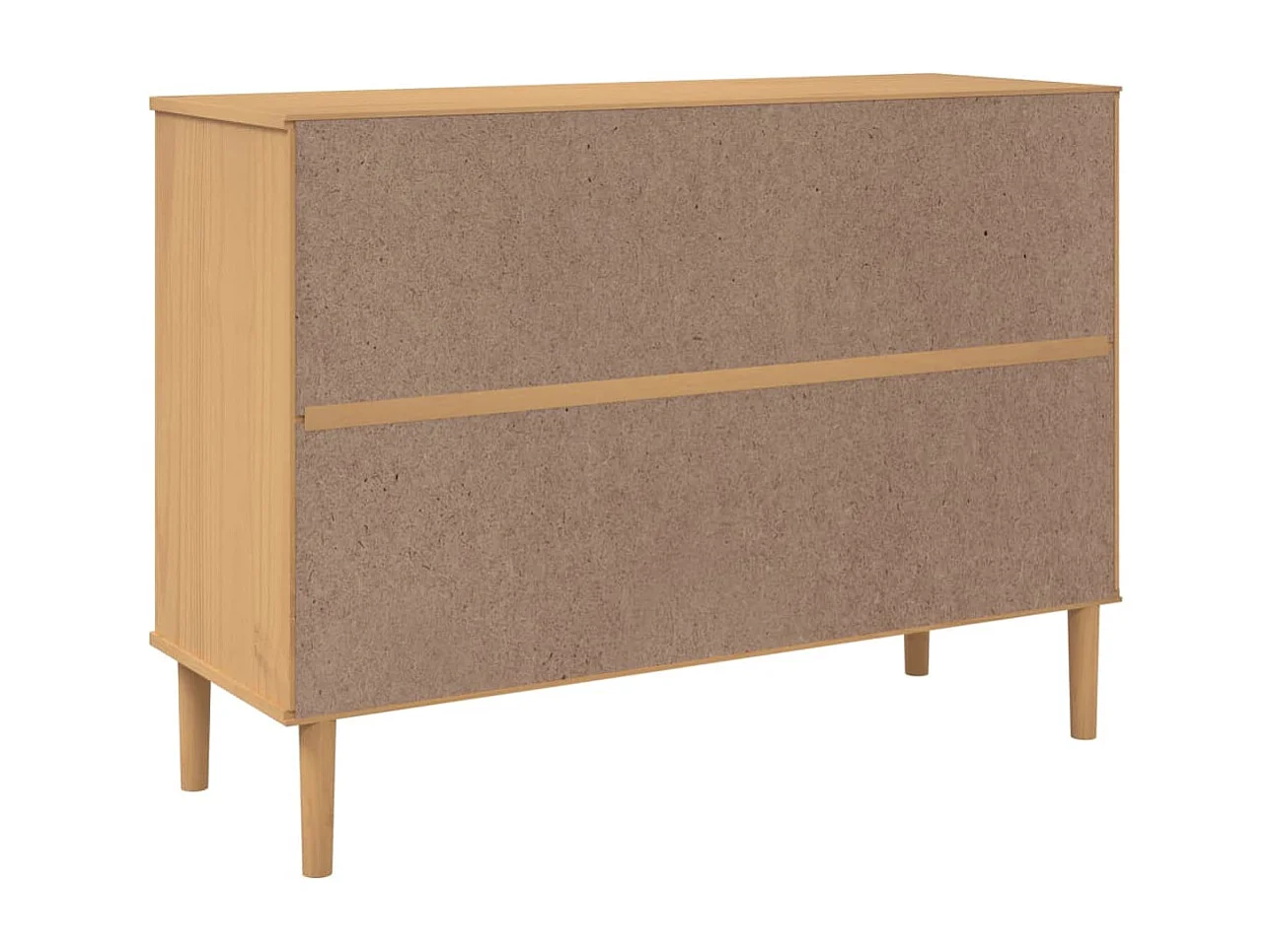 Buffet SENJA aspect rotin marron 112x40x80 bois massif de pin