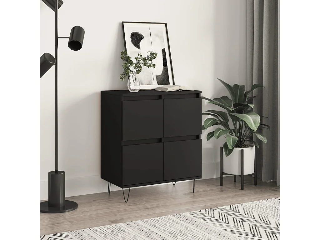 Buffet Noir 60x35x70 Bois d'ingénierie