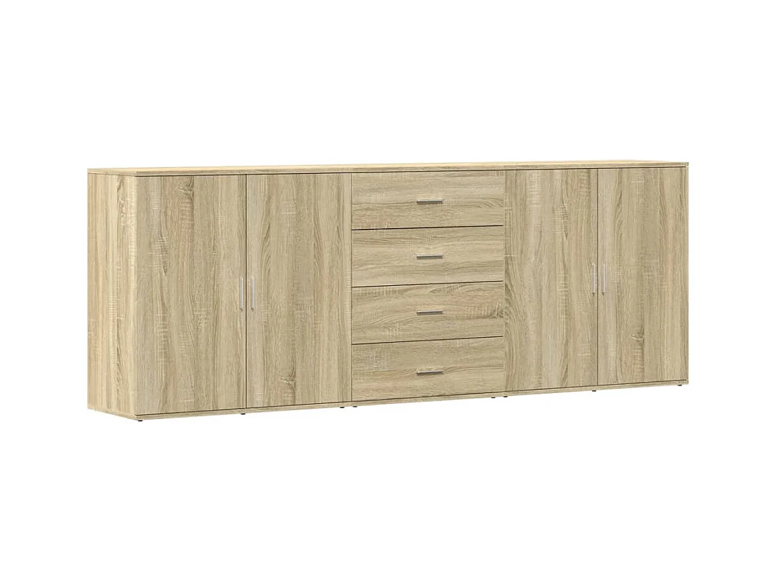 Buffets 3 pcs Chêne sonoma Bois d'ingénierie