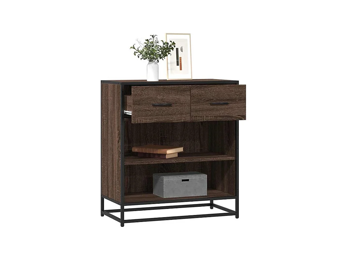 Buffet chêne marron 68x35x76 bois d'ingénierie