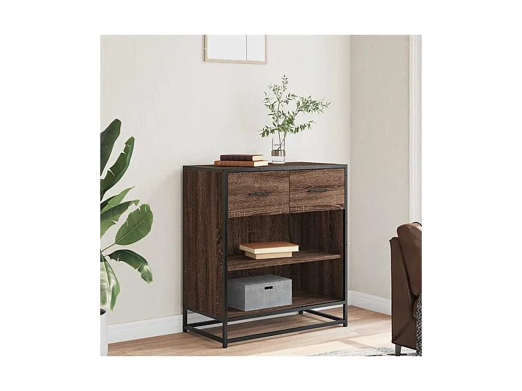 Buffet chêne marron 68x35x76 bois d'ingénierie