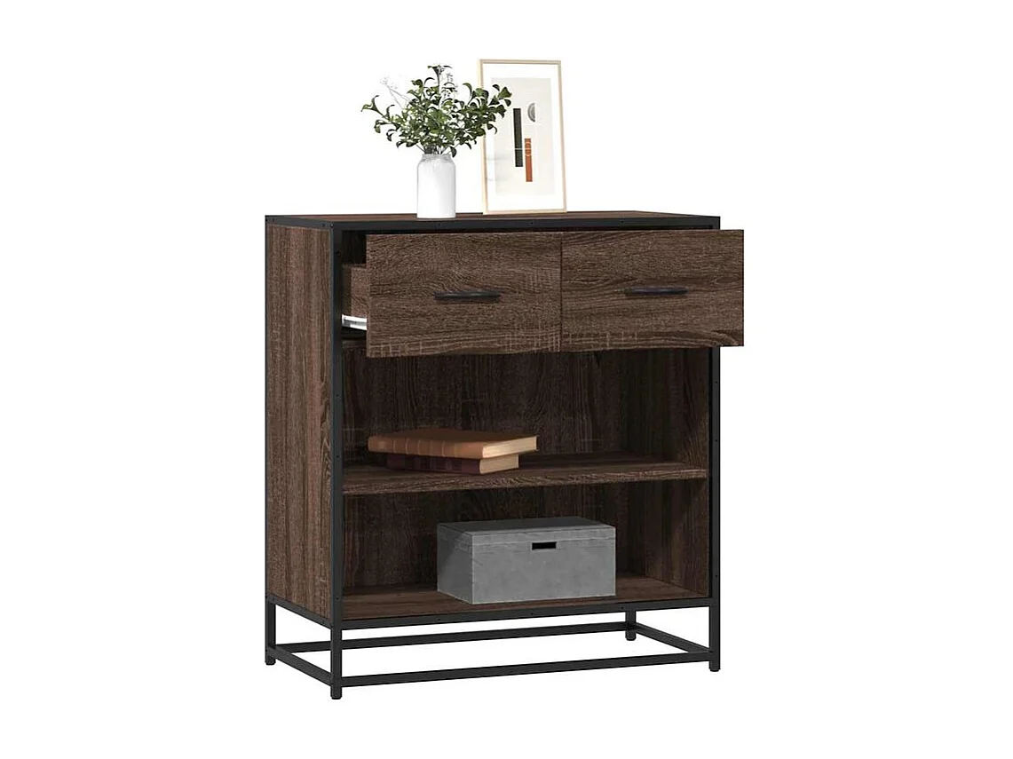 Buffet chêne marron 68x35x76 bois d'ingénierie