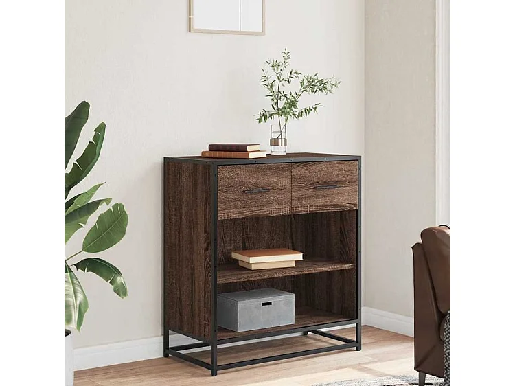 Buffet chêne marron 68x35x76 bois d'ingénierie