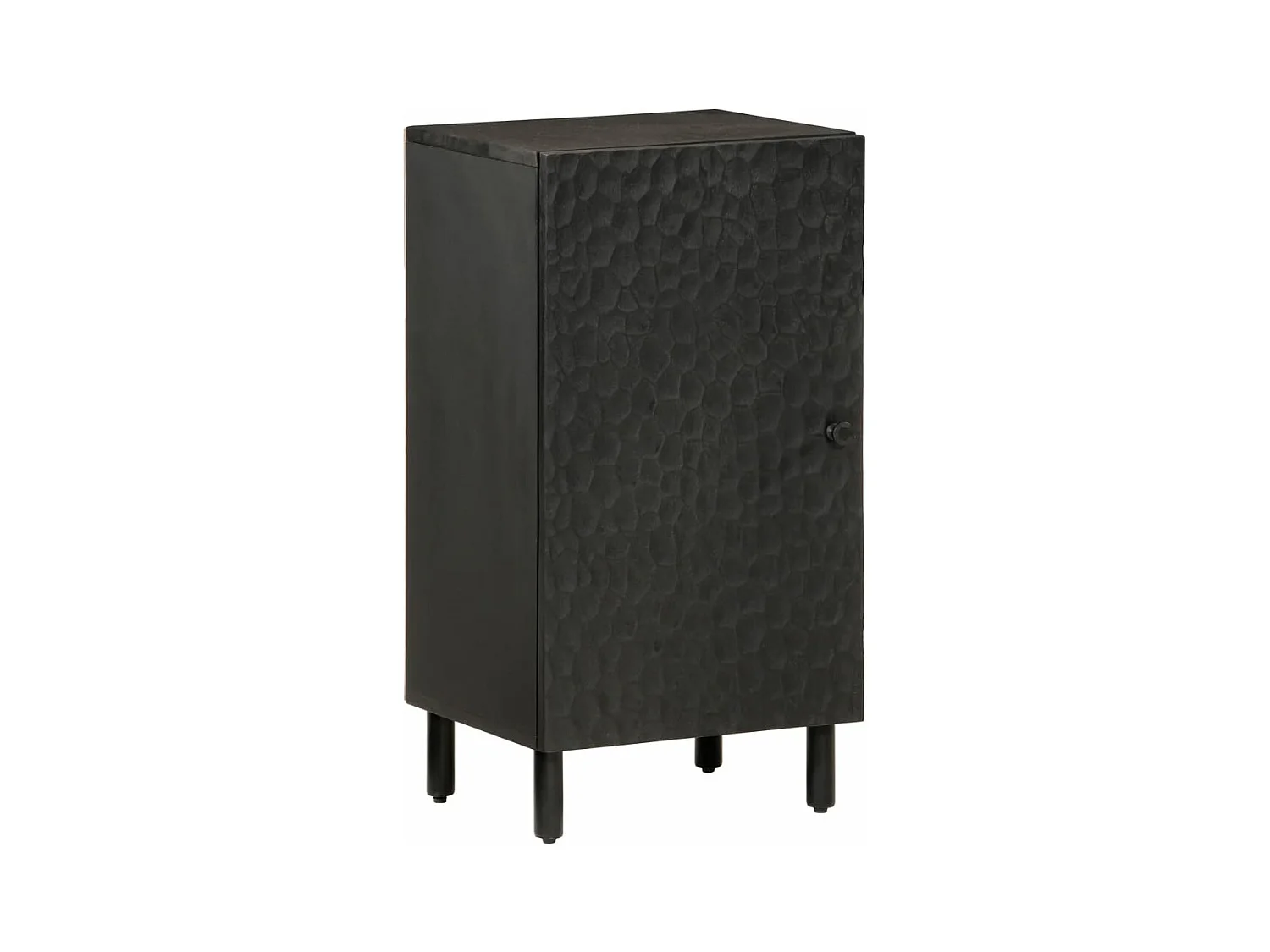 Armoire latérale noir 40x33x75 bois massif de manguier