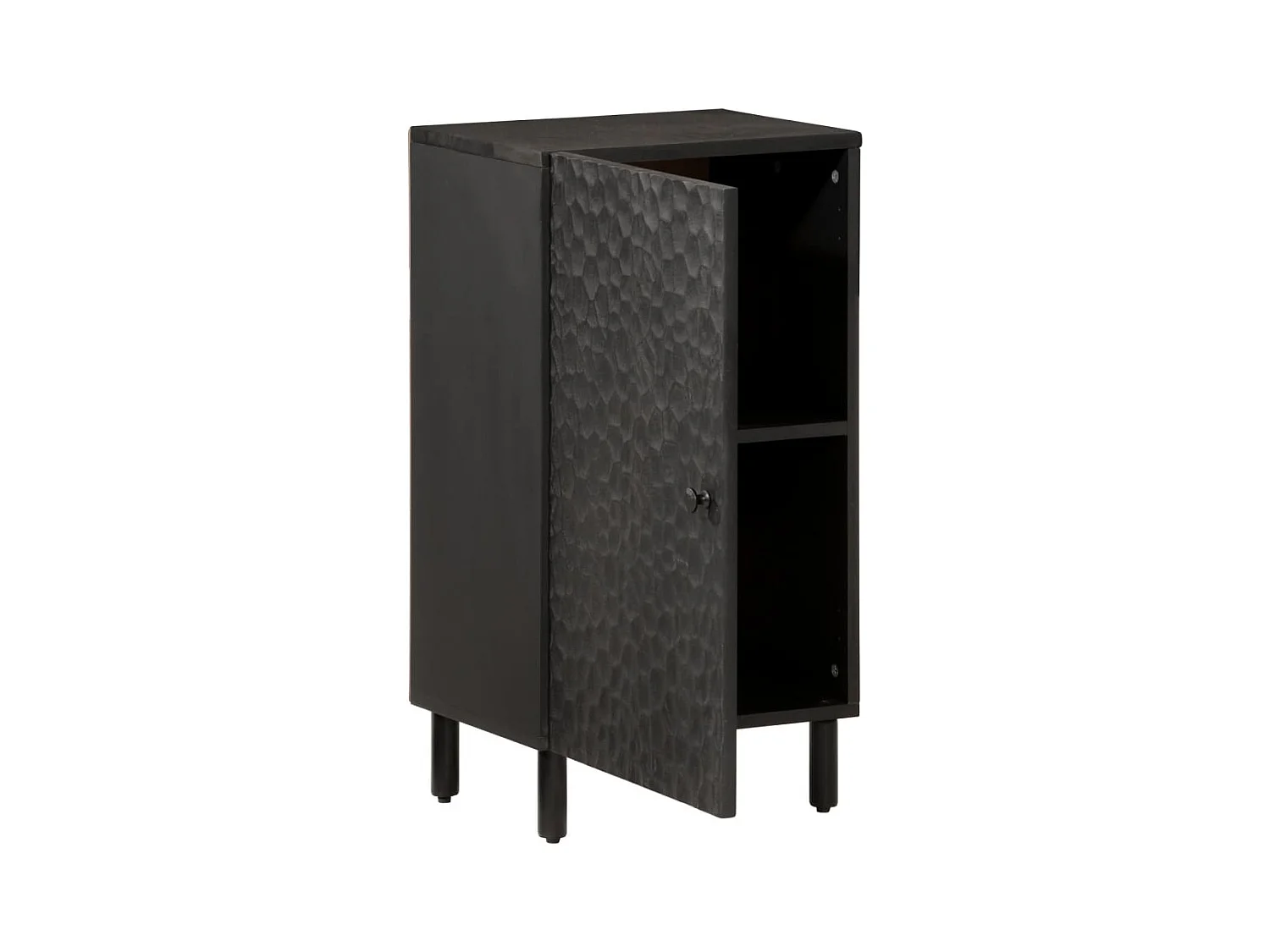 Armoire latérale noir 40x33x75 bois massif de manguier