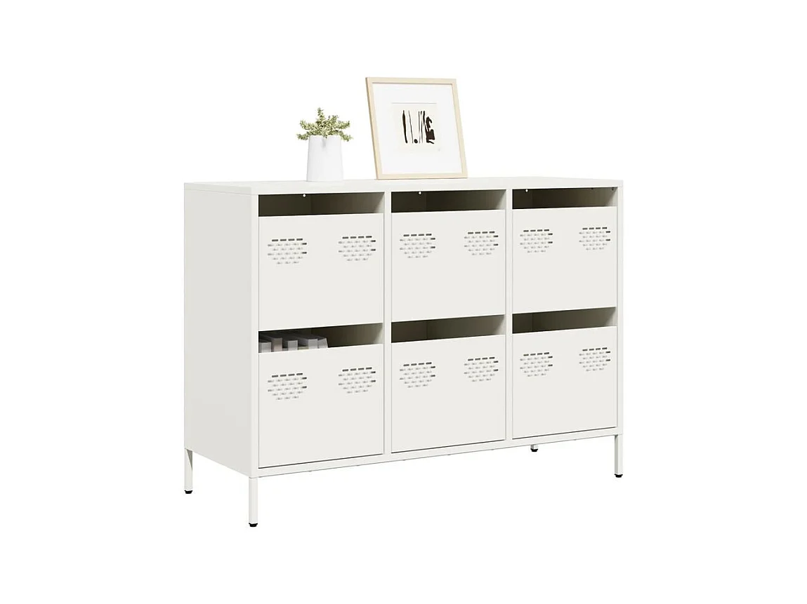 Buffet blanc 101,5x39x73,5 acier laminé à froid