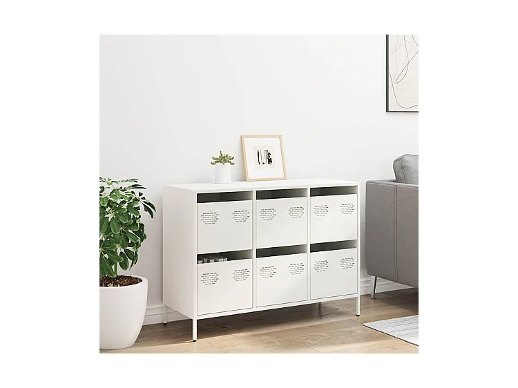 Buffet blanc 101,5x39x73,5 acier laminé à froid