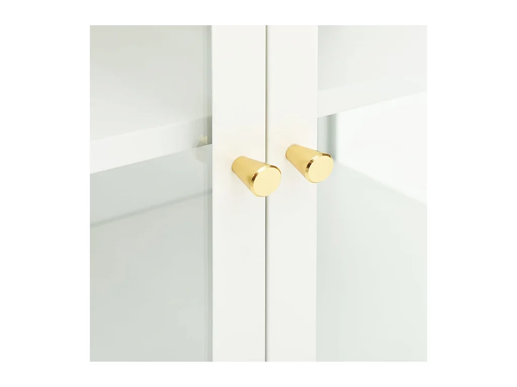 Buffet Verla 105cm – Acier et verre trempé-Couleur Blanc