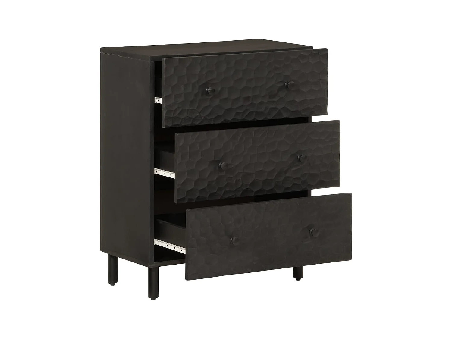 Armoires latérales 2pcs noir 60x33x75 bois massif de manguier