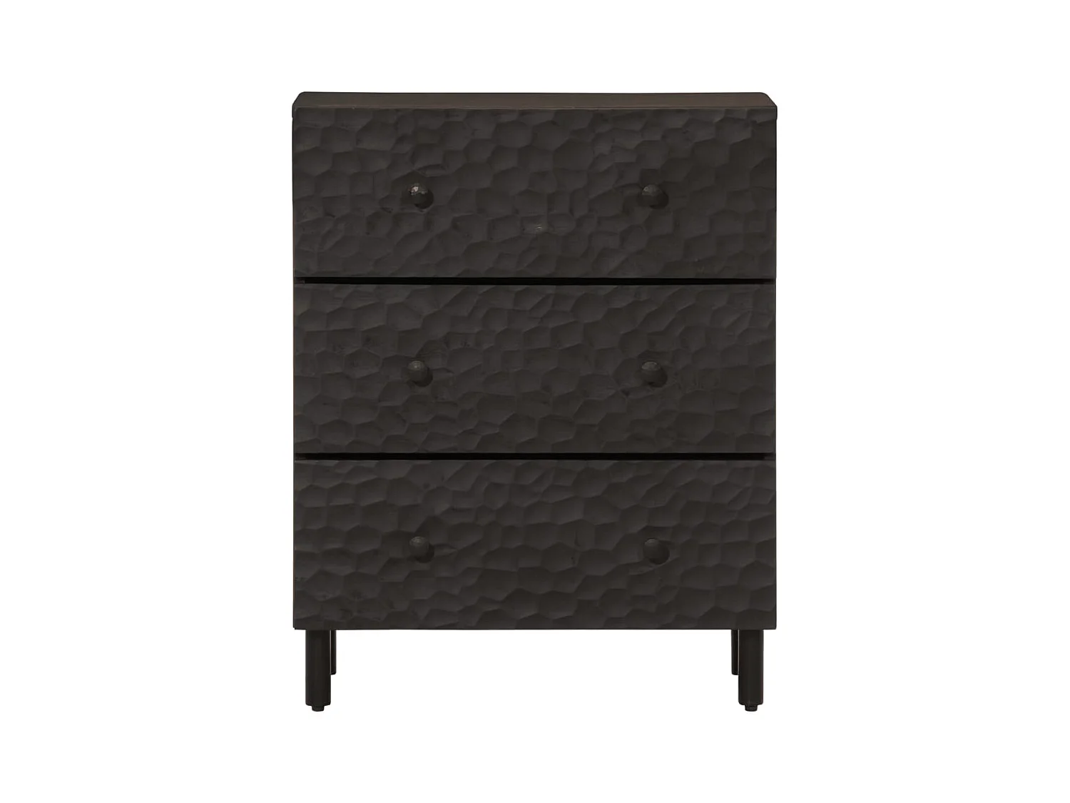 Armoires latérales 2pcs noir 60x33x75 bois massif de manguier