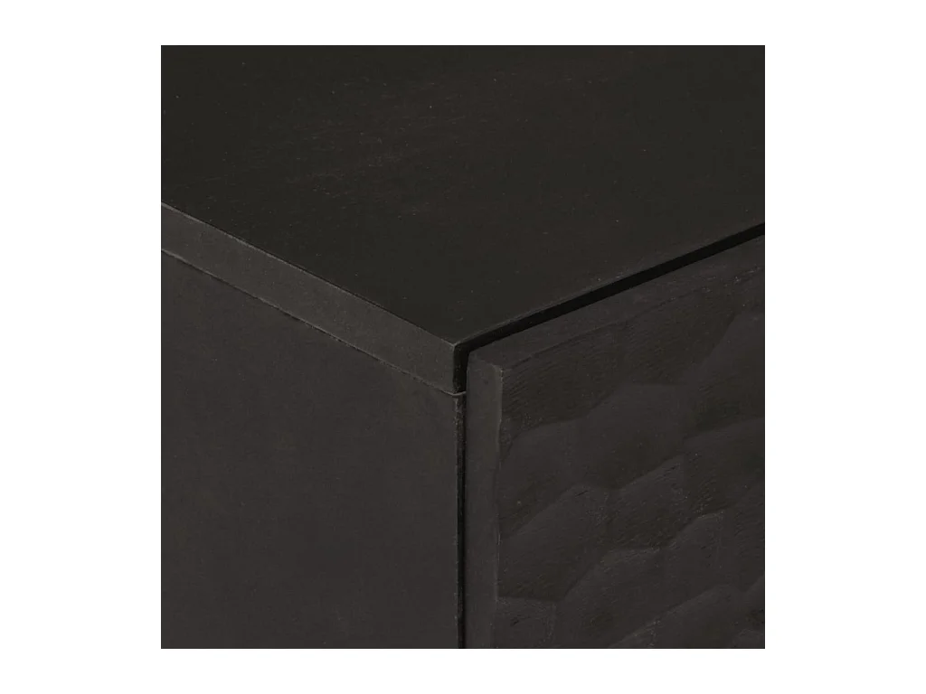 Armoires latérales 2pcs noir 60x33x75 bois massif de manguier