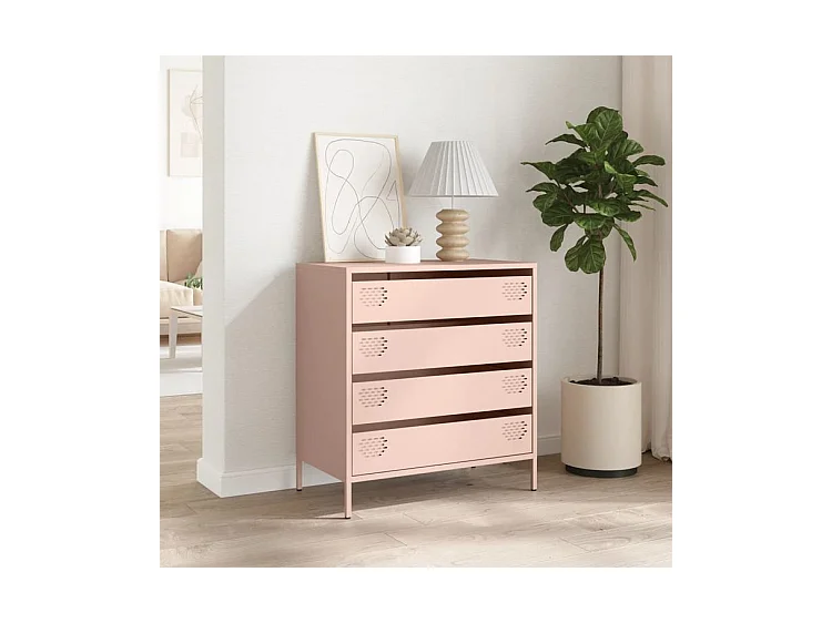 Buffet rose 68x39x73,5 acier laminé à froid