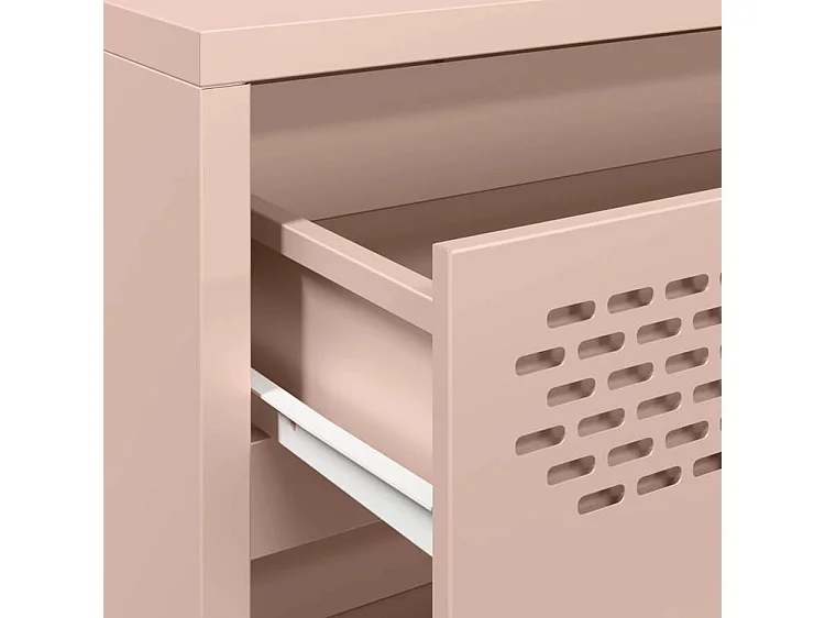 Buffet rose 68x39x73,5 acier laminé à froid